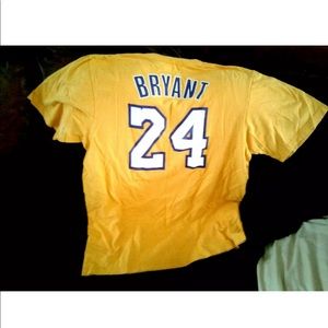 KOBE BRYANT ADIDAS LARGE 24 T SHIRT JERSEY LAKERS